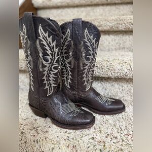 Rock'em Brown Leather Round Toe Boots size 6